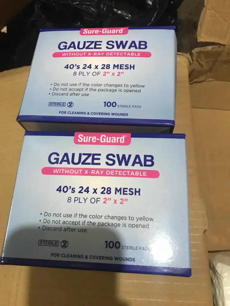Sure-Guard Sterile GAUZE SWAB 40's 24x28Msh,w/outXRay,2"x2", 8Ply