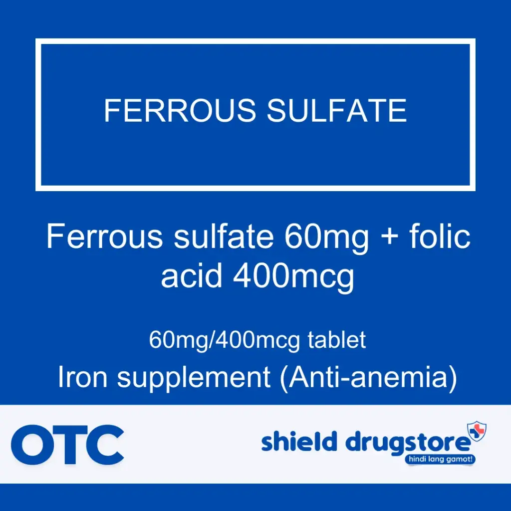 GN-FERROUS SULFATE 60MG + FOLIC ACID 400MCG 