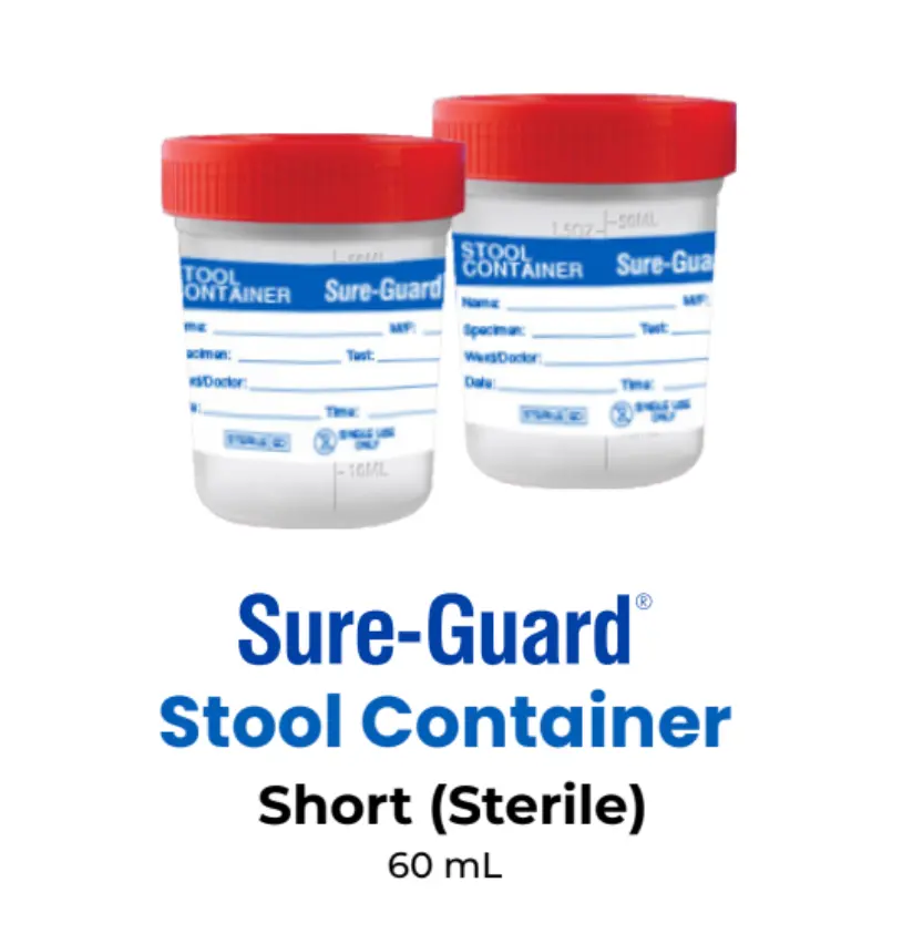 Sure-Guard stool container 60ml sterile 