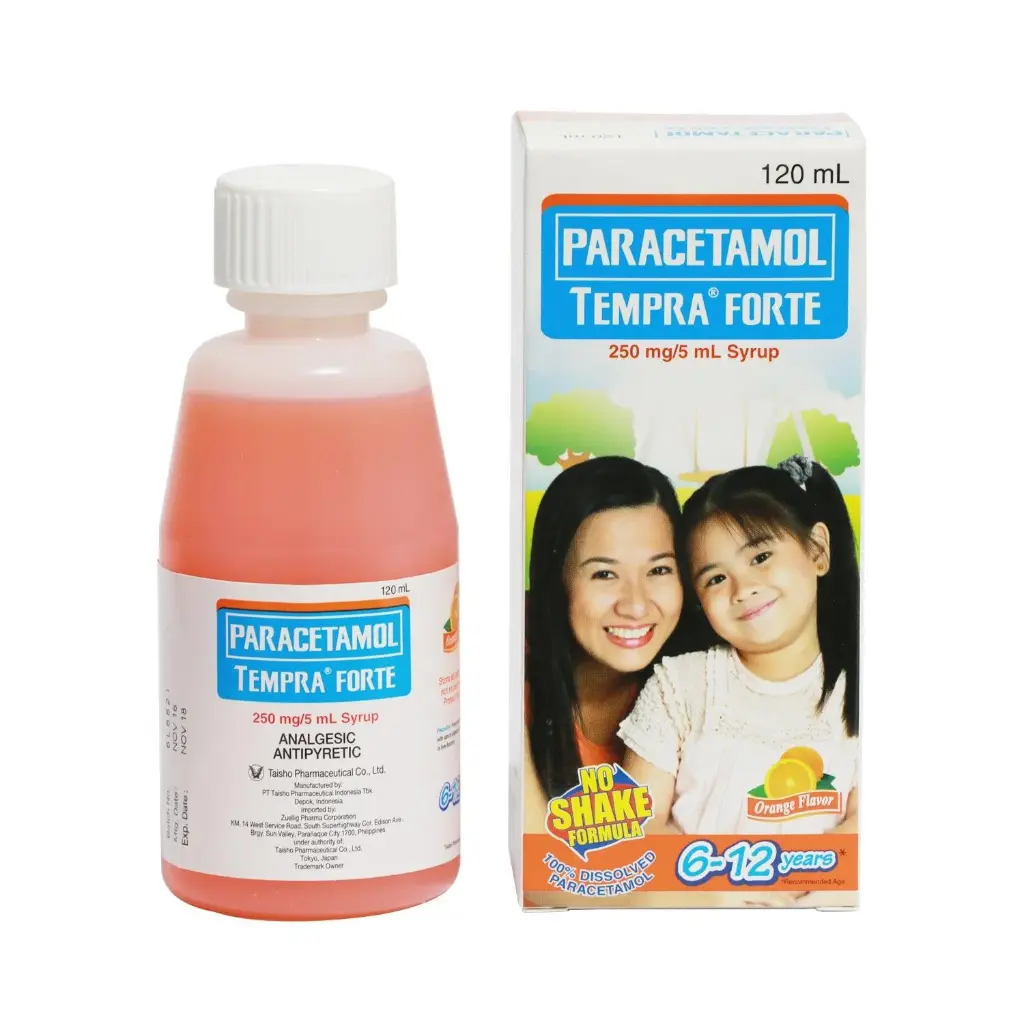 Tempra Forte (Paracetamol) 250mg/5mL syrup 120ml orange