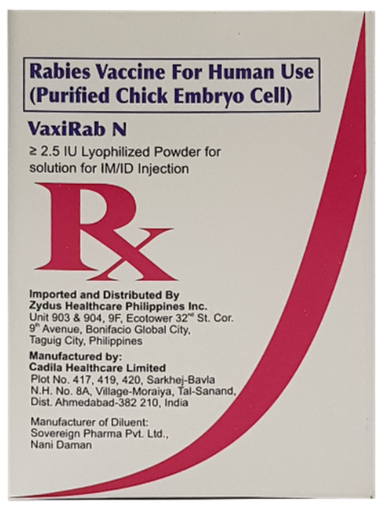 [RX-T11509-VAX-CAT00006] Vaxirab (Purified Chick Embryo Cell Culture Rabies Vaccine) 2.5 IU LPI 1ml Ampoule