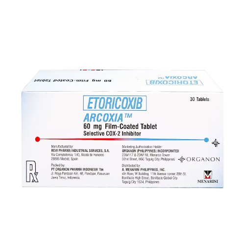 [RX-T11074-PAIN-CAT00117] Arcoxia (Etoricoxib) 60mg Film-Coated Tablet 