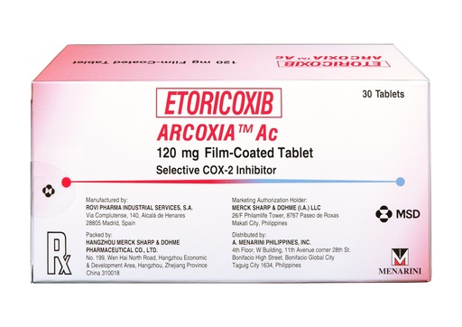 [RX-T11137-PAIN-CAT00180] Arcoxia (Etoricoxib) 120mg Film-Coated Tablet