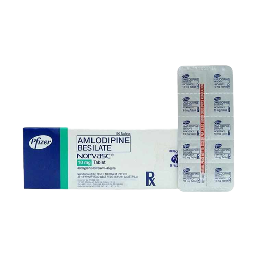 [RX-T10732-CARDI-CAT00339] Norvasc (Amlodipine Besylate) 10mg Tablet 