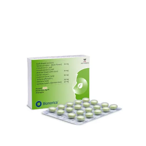 [OTC-T10275-RESP-CAT00085] Sinupret Forte (herbal blend of gentian root, primrose flowers, elderflowers, sorrel herb, and verbena herb) tablet