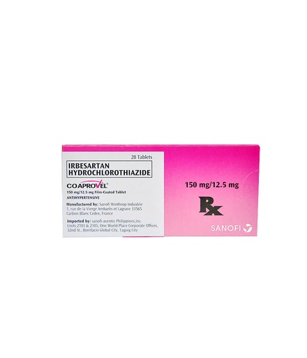 [RX-T10423-CARDI-CAT00030] Co-Aprovel (Irbesartan + Hydrochlorothiazide) 150mg/12.5mg Tablet
