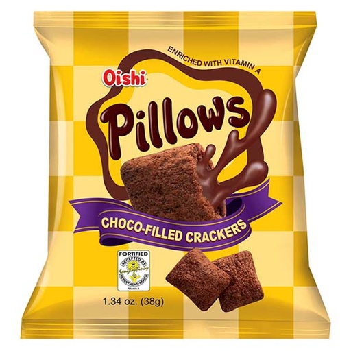 [GR-T10515-FOOD-CAT00156] Oishi Pillows Choco (chocolate-filled cracker snack) 38g