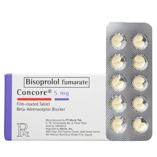 [RX-T10501-CARDI-CAT00108] Concore (Bisoprolol Fumarate) 5mg Tablet 