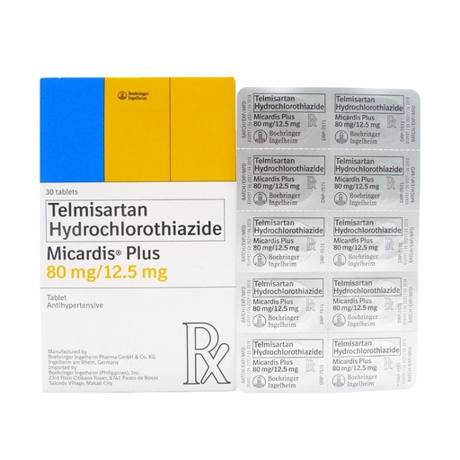 [RX-T10645-CARDI-CAT00252] Micardis Plus (Telmisartan + Hydrochlorothiazide) 80mg/12.5mg Tablet