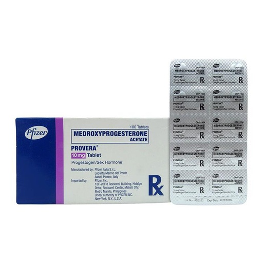 [RX-T10958-GUT-CAT00039] Provera (Medroxyprogesterone) 10mg Tablet 