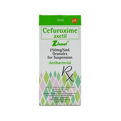 [RX-T10166-ABIO-CAT00166] Zinnat (Cefuroxime Axetil) 125mg/5ml Suspension 50ml 