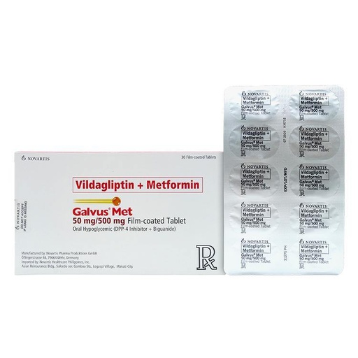 [RX-T10343-ADIAB-CAT00036] GalvusMet (Vildagliptin + Metformin) 50mg/500mg Tablet