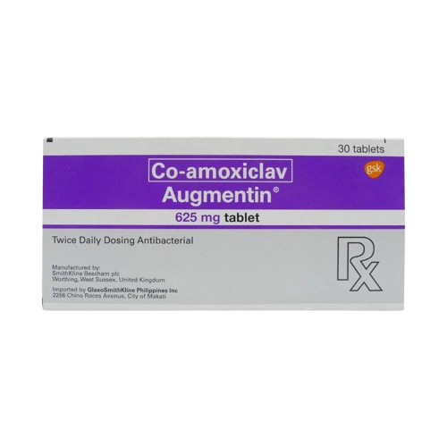 [RX-T10073-ABIO-CAT00073] Augmentin (co-amoxiclav) 625mg tablet 