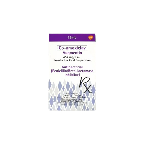 [RX-T10080-ABIO-CAT00080] Augmentin (co-amoxiclav) 457mg/5mL suspension 35ml