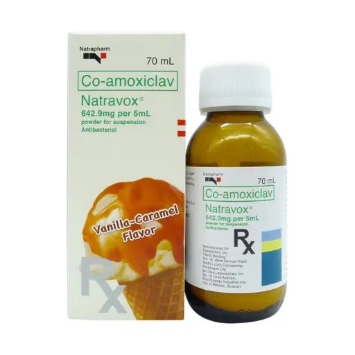 [RX-T10174-ABIO-CAT00174] Natravox (co-amoxiclav) 642.9mg/5mL suspension 70mL