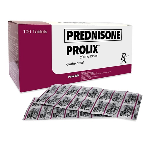 [RX-T11239-RESP-CAT00182] Prolix (Prednisone) 20mg Tablet 