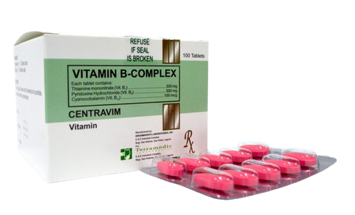 [OTC-T10628-VITF-CAT00279] Centravim (Vitamin B1, Vitamin B6, Vitamin B12) 300mg/300mg/100mcg Tablet