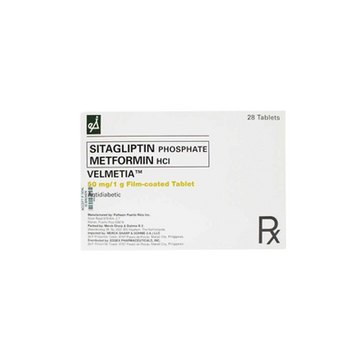 [RX-T10391-ADIAB-CAT00084] Velmetia (sitagliptin/metformin hydrochloride) 50mg/1000mg tablet 