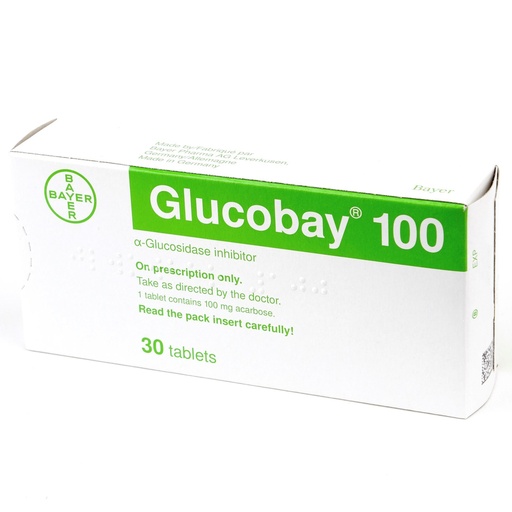 [RX-T10318-ADIAB-CAT00011] Glucobay (Acarbose) 100mg Tablet 