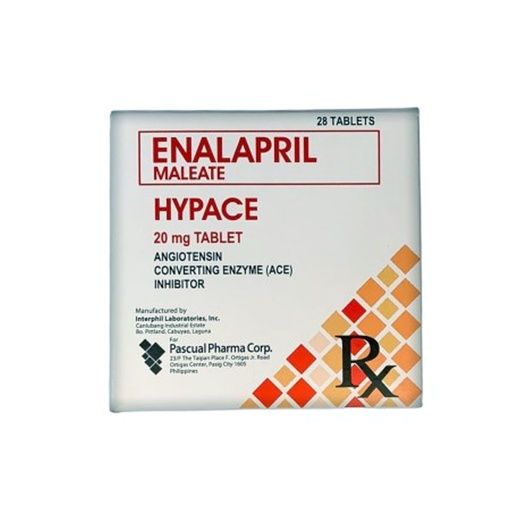 [RX-T10742-CARDI-CAT00349] Hypace (Enalapril Maleate) 20mg Tablet 