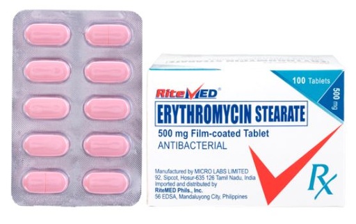 [RX-T10194-ABIO-CAT00194] RM Erythromycin Stearate (Erythromycin) 500mg Tablet