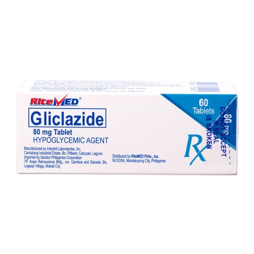 [RX-T10323-ADIAB-CAT00016] RM Gliclazide (Gliclazide) 80mg Tablet