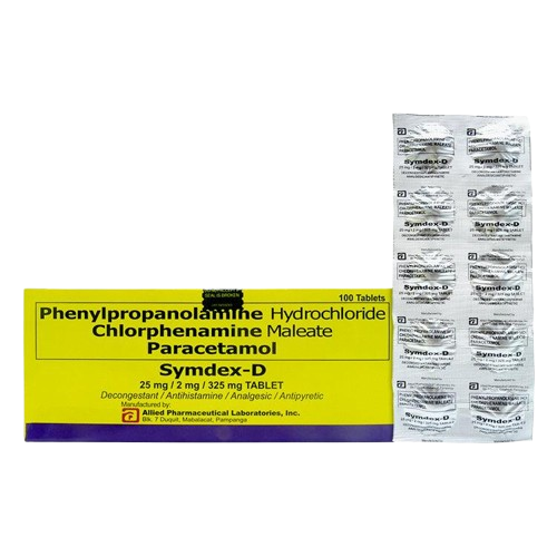 [RX-T11351-RESP-CAT00294] Symdex-D (phenylpropanolamine + chlorphenamine + paracetamol) tablet