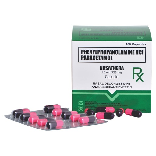 [OTC-T10228-RESP-CAT00038] Nasathera (Phenylephrine HCl/Paracetamol) 25mg/325mg Capsule