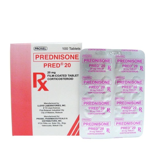 [RX-T11418-RESP-CAT00361] Pred-20 (Prednisone) 20mg Film-Coated Tablet