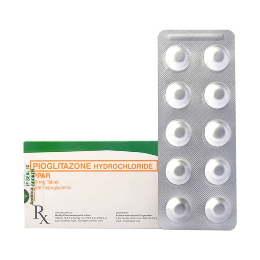 [RX-T10387-ADIAB-CAT00080] Ppar (Pioglitazone Hydrochloride) 30mg Tablet 