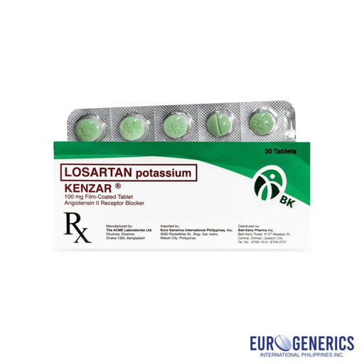 [RX-T10698-CARDI-CAT00305] Kenzar (Losartan Potassium) 100mg Film-coated Tablet 