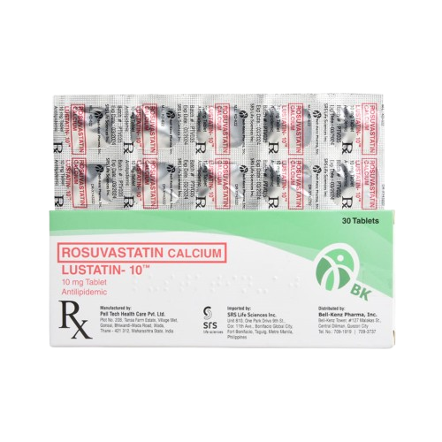 [RX-T10446-CARDI-CAT00053] Lustatin 10 (Rosuvastatin Calcium) 10mg Tablet 