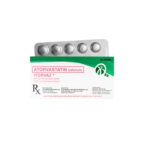 [RX-T10421-CARDI-CAT00028] Itorvaz 20 (Atorvastatin) 20mg Film-coated Tablet 