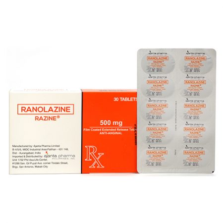 [RX-T10452-CARDI-CAT00059] Razine (Ranolazine) 500mg Extended-Release Tablet