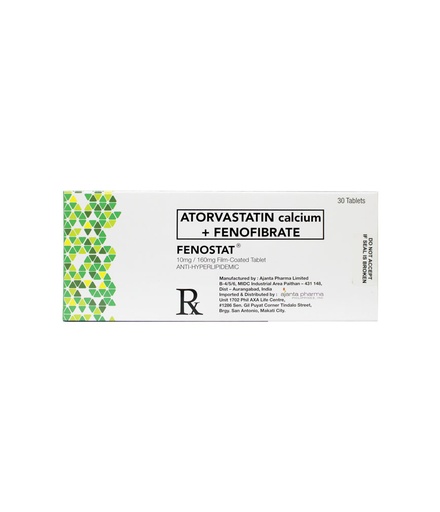 [RX-T10594-CARDI-CAT00201] Fenostat (Atorvastatin + Fenofibrate) 10mg/160mg Tablet