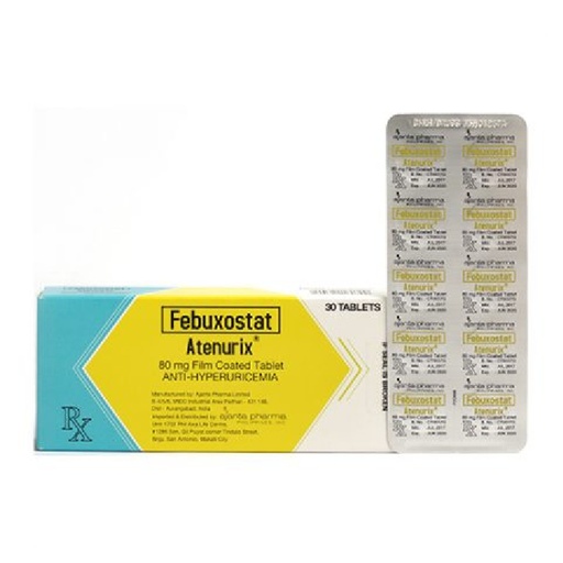 [RX-T11120-PAIN-CAT00163] Atenurix (Febuxostat) 80mg Tablet