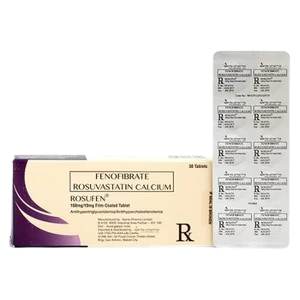 [RX-T10450-CARDI-CAT00057] Rosufen (Fenofibrate + Rosuvastatin) 160mg/10mg Film-Coated Tablet