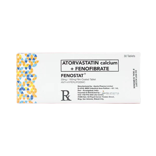 [RX-T10471-CARDI-CAT00078] Fenostat (Atorvastatin + Fenofibrate) 20mg/160mg Tablet