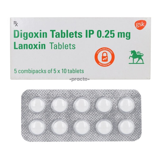 [RX-T10582-CARDI-CAT00189] Lanoxin (digoxin) 250mcg tablet