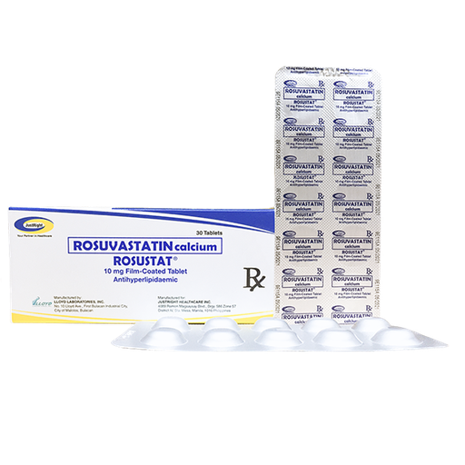 [RX-T10669-CARDI-CAT00276] Rosustat (Rosuvastatin Calcium) 10mg Film-Coated Tablet 