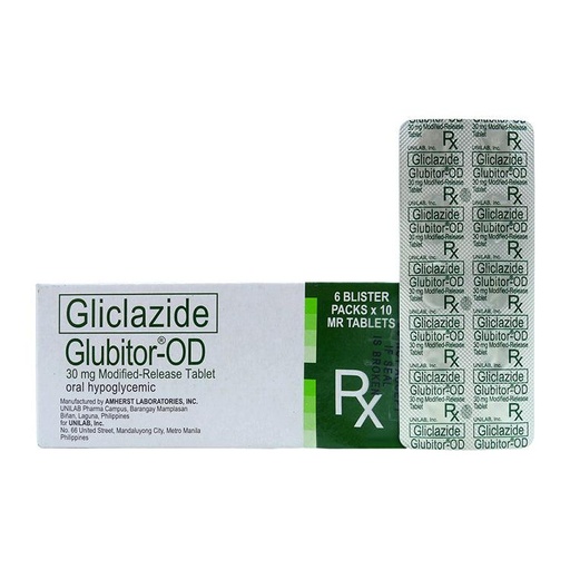 [RX-T10367-ADIAB-CAT00060] Glubitor OD (Gliclazide) 30mg Modified Release Tablet