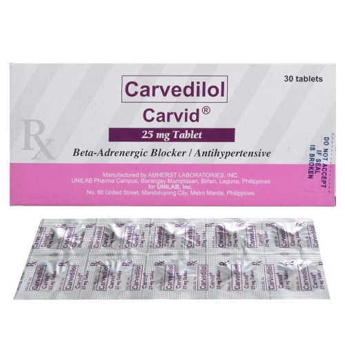 [RX-T10569-CARDI-CAT00176] Carvid (Carvedilol) 25mg Tablet