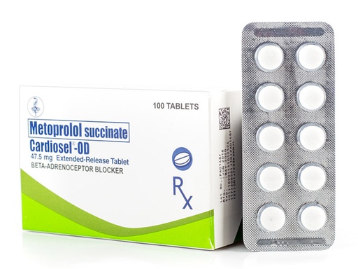 [RX-T10739-CARDI-CAT00346] Cardiosel-OD (metoprolol succinate) 47.5mg tablet