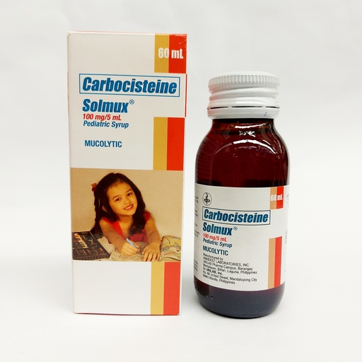 [OTC-T10225-RESP-CAT00035] Solmux Pedia (carbocisteine) 100mg/5ml syrup, 60ml