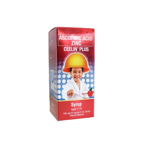[OTC-T10589-VITF-CAT00240] Ceelin Plus (Ascorbic Acid/Zinc) 100mg/10mg per 5ml Syrup, 60ml