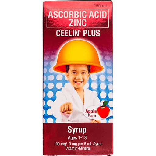 [OTC-T10610-VITF-CAT00261] Ceelin Plus (Ascorbic Acid/Zinc) 100mg/10mg per 5ml Syrup 250ml 