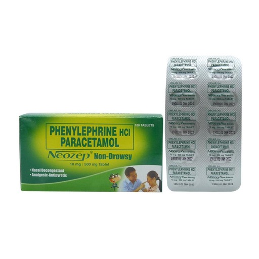 [OTC-T10211-RESP-CAT00021] Neozep Non-Drowsy (phenylephrine HCl + paracetamol) 10mg/500mg tablet