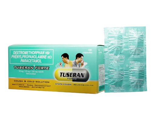 [OTC-T10323-RESP-CAT00133] Tuseran Forte (Dextromethorphan HBr/Phenylephrine HCl/Paracetamol) 15mg/25mg/325mg Capsul