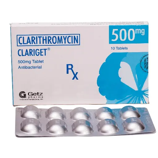 [RX-T10238-ABIO-CAT00238] Clariget (Clarithromycin) 500mg tablet
