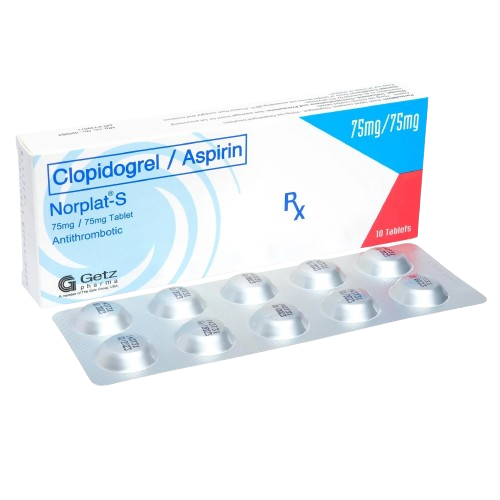 [RX-T10680-CARDI-CAT00287] Norplat-S (Clopidogrel + Aspirin) 75mg tablet 